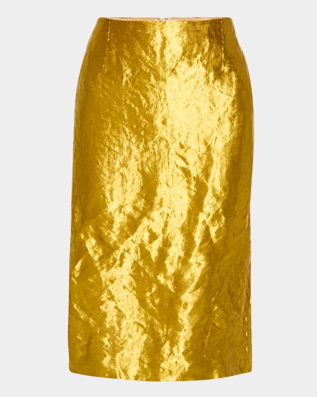 Manuela Crushed Silk Slip Skirt